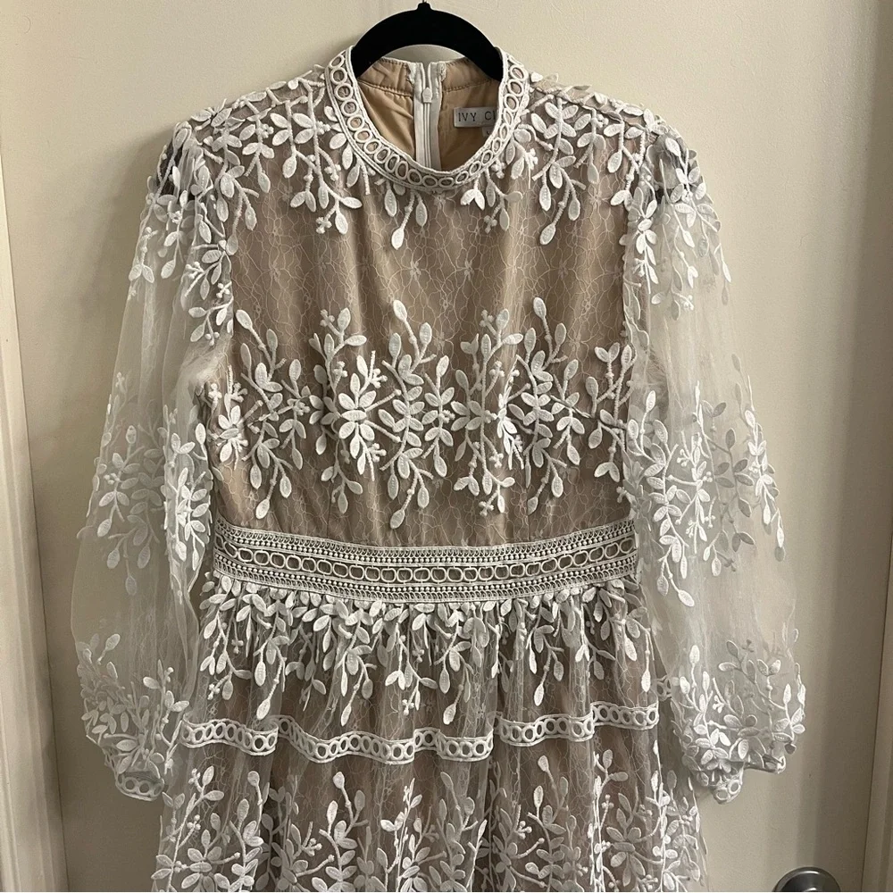 Ivy City Co Cream Lace Midi Dress - Picture 5 of 15